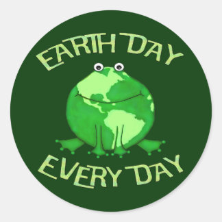 Green Globe Frog Environment Recycle Aufkleber