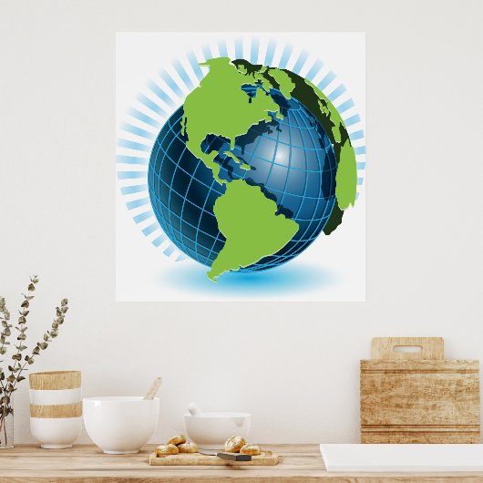 Green Globe Poster (Küche)