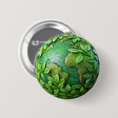 Green Globe "Rett Nature" Öko-freundliches Bewusst Button (Vorne & Hinten)
