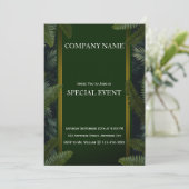Green Gloden Frame Corporate Invitation Card Einladung (Stehend Vorderseite)