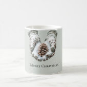 Green Gloves Snow Christmas Pine Cones Kaffeetasse (Mittel)