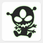 Green Glow Alien Sticker (Vorderseite)