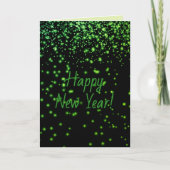 Green Glow FAPPY NEW YEAR Personalisierte Karte (Vorderseite)