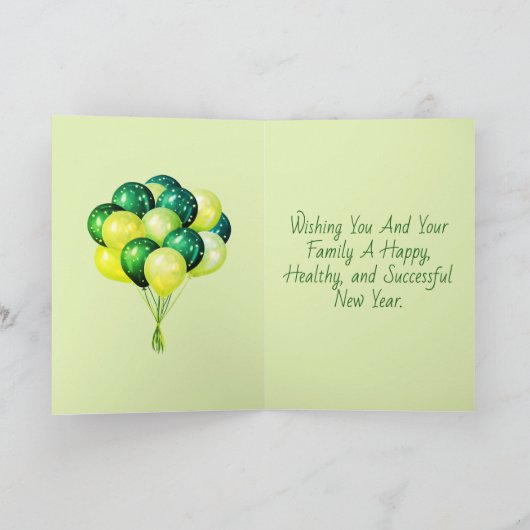 Green Glow FAPPY NEW YEAR Personalisierte Karte (Innenseite)