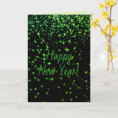 Green Glow FAPPY NEW YEAR Personalisierte Karte (Gelbe Blume)
