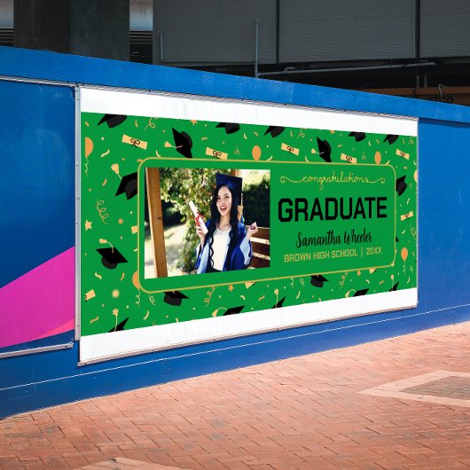 Green Glückwunschs Graduate Custom Foto Abschluss Banner