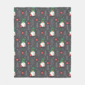 Green Gnome Christmas Tree Ornaments Muster Fleecedecke (Vorderseite)
