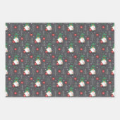 Green Gnome Christmas Tree Ornaments Muster Geschenkpapier Set (Vorderseite 2)