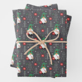 Green Gnome Christmas Tree Ornaments Muster Geschenkpapier Set (Beispiel)