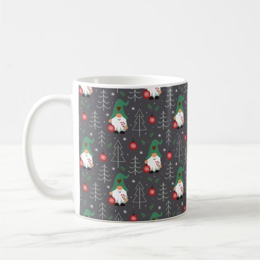 Green Gnome Christmas Tree Ornaments Muster Kaffeetasse (Links)