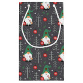 Green Gnome Christmas Tree Ornaments Muster Kleine Geschenktüte (Rückseite)