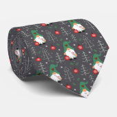 Green Gnome Christmas Tree Ornaments Muster Krawatte (Gerollt)