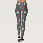 Green Gnome Christmas Tree Ornaments Muster Leggings (Rückseite)