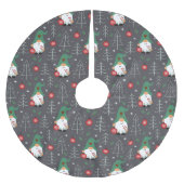 Green Gnome Christmas Tree Ornaments Muster Polyester Weihnachtsbaumdecke (Vorderseite)