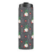 Green Gnome Christmas Tree Ornaments Muster Thermosbecher (Vorderseite)