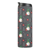 Green Gnome Christmas Tree Ornaments Muster Thermosbecher (Nach rechts gedreht)