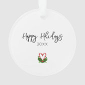 Green Gnome NAME Happy Holidays Year Fun Ornament (Rückseite)