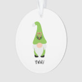 Green Gnome NAME Happy Holidays Year Fun Ornament (Vorderseite)