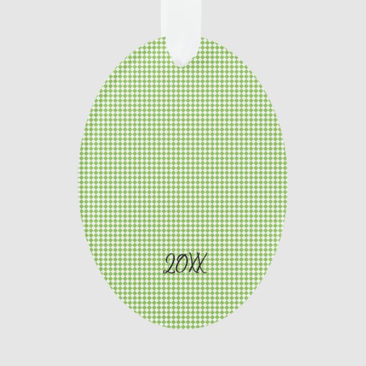 Green Gnome Schachbrett NAME Jahr Weihnachtsspass Ornament (Vorderseite)