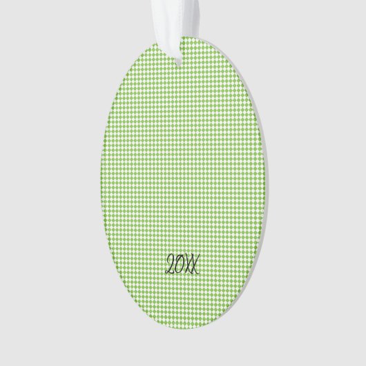 Green Gnome Schachbrett NAME Jahr Weihnachtsspass Ornament (Vorderseite)