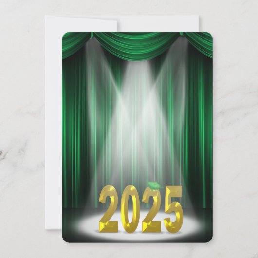 Green & Gold 2025 Abschluss in Spotlight Einladung (Vorderseite)