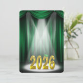 Green & Gold 2025 Abschluss in Spotlight Einladung (Stehend Vorderseite)