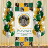 Green & Gold 9 Foto Collage Abschluss Vinyl Banner