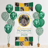 Green & Gold 9 Foto Collage Abschluss Vinyl Banner