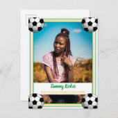 Green & Gold Abschluss Ankündigungspostkarte (Vorne/Hinten)