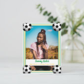 Green & Gold Abschluss Ankündigungspostkarte (Stehend Vorderseite)