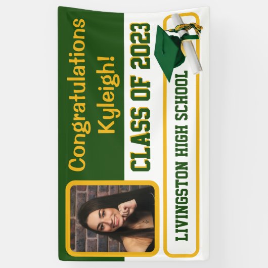 Green & Gold Abschluss Banner (Vertikal)