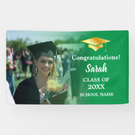 Green | Gold Abschluss Custom Foto Class of 2025 Banner