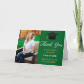Green Gold Abschluss Foto 2025 Graduate Dankeskarte (Vorderseite)