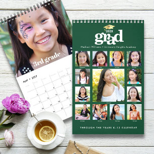 Green Gold Abschluss K-12 FotoCollage 15 Monate Kalender
