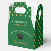 Green Gold Abschluss Polka Dot Custom 2022 Party Geschenkschachtel (Geöffnet)