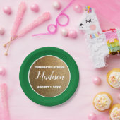 Green Gold Abschluss Uni Trunk Party Pappteller (Party)