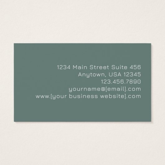 Green Gold Abstract Leaves Monogram Business Cards (Rückseite)