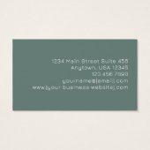 Green Gold Abstract Leaves Monogram Business Cards (Rückseite)