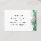 Green Gold Abstrakt Custom Modern Visitenkarte (Rückseite)