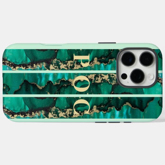 Green Gold Abstrakt Monogram Case Mate (Rückseite (Horizontal))