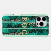 Green Gold Abstrakt Monogram Case Mate iPhone Hülle (Rückseite (Horizontal))
