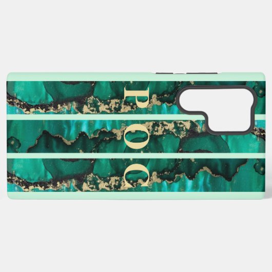 Green Gold Abstrakt Monogram Case Mate Samsung Galaxy Hülle (Rückseite (Horizontal))