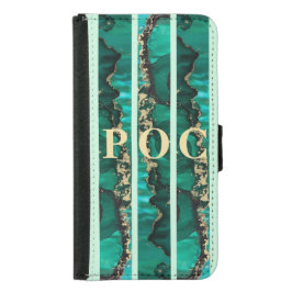 Green Gold Abstrakt Monogram Geldbeutel Hülle Für Das Samsung Galaxy S5