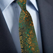 Green Gold Abstraktes Muster Krawatte