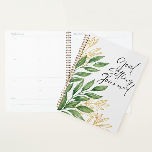 Green Gold Aesthetic Goal Setting Journal Planer (Anzeige)