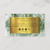 Green Gold Agate Business Card Visitenkarte (Rückseite)