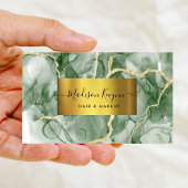 Green Gold Agate Business Card Visitenkarte