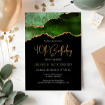 Green Gold Agate Geode 40. Geburtstag Party Einladung<br><div class="desc">Diese trendige Geburtstagseinladung zeigt ein Aquarellbild eines agaten Geodes in dunklen, mittleren und hellgrünen Farbtönen mit goldenen Imitaten. Die Worte "40. Geburtstag" erscheinen in Imitaten goldener Glitzer in dekorativen modernen Handschrift Schriftart. Passen Sie ihn an mit dem Namen des Ehrengast im Deko Schriftart und den Party-Details in White Sans Serif...</div>