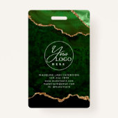 Green Gold Agate Marble Business Company ID Ausweis (Rückseite)