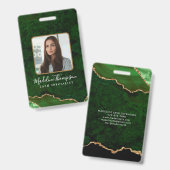 Green Gold Agate Marble Business Company ID Ausweis (Vorder- & Rückseite)